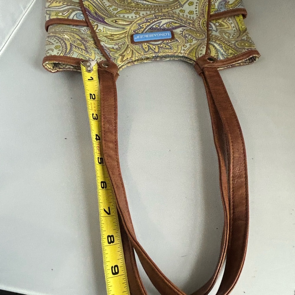 Longaberger Paisley Tote - Yellow and Brown - Picture 10 of 10